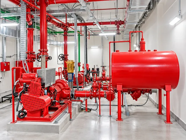 Fire pump set with fuel tank