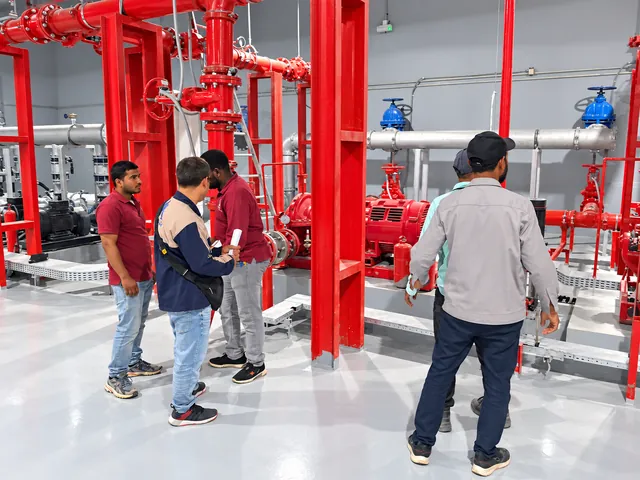 Technical inspection inside the fire pump room