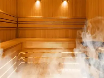 Sauna in use with steam