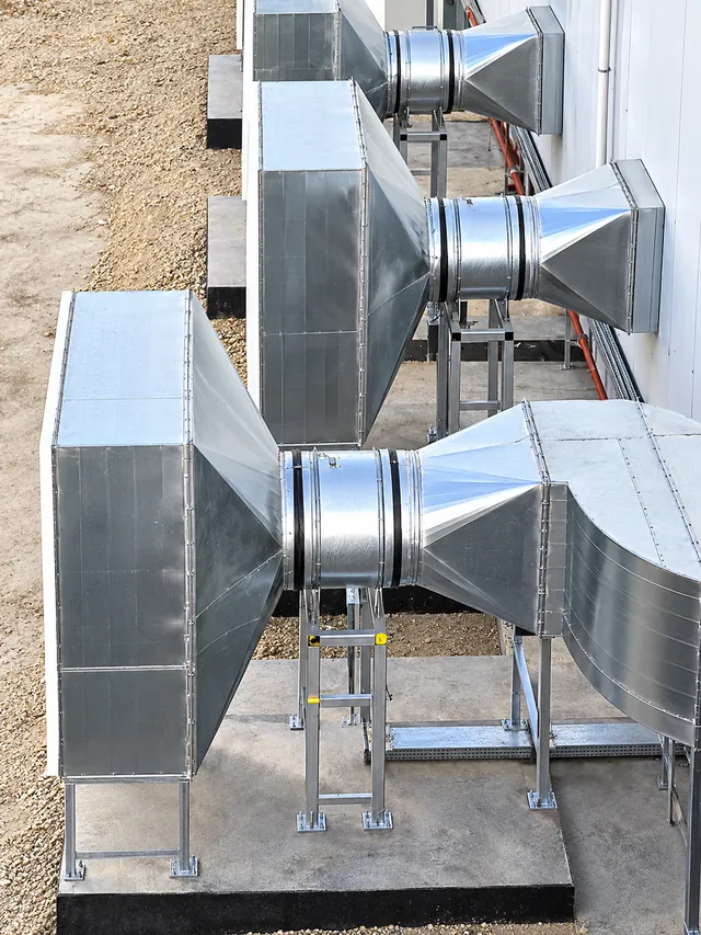 External ventilation duct transitions