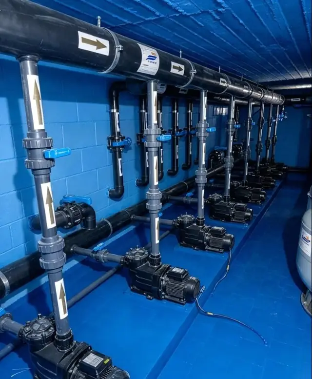 Main header and circulation pumps